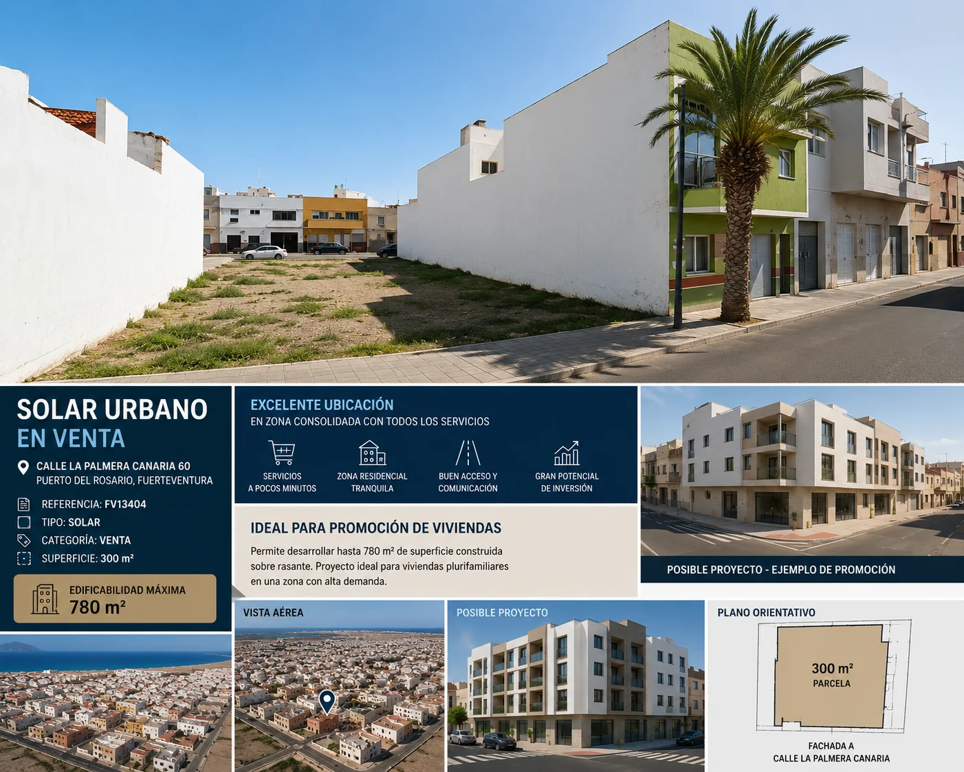 الوضع الحالي للأرض الحضرية في Calle La Palmera Canaria — المرجع FV13404