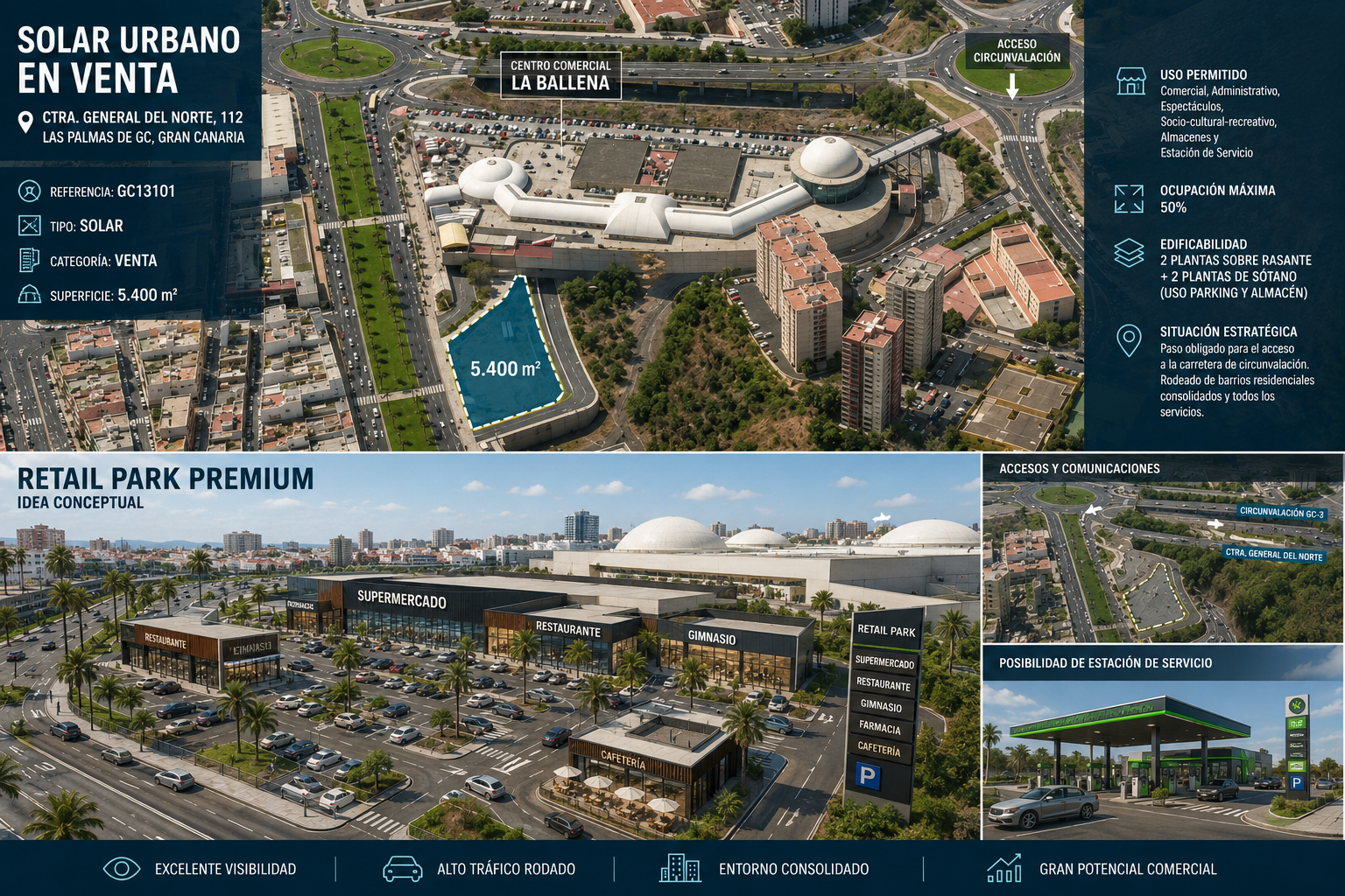 Aerial situation, access map and service-station option — Ref. GC13101